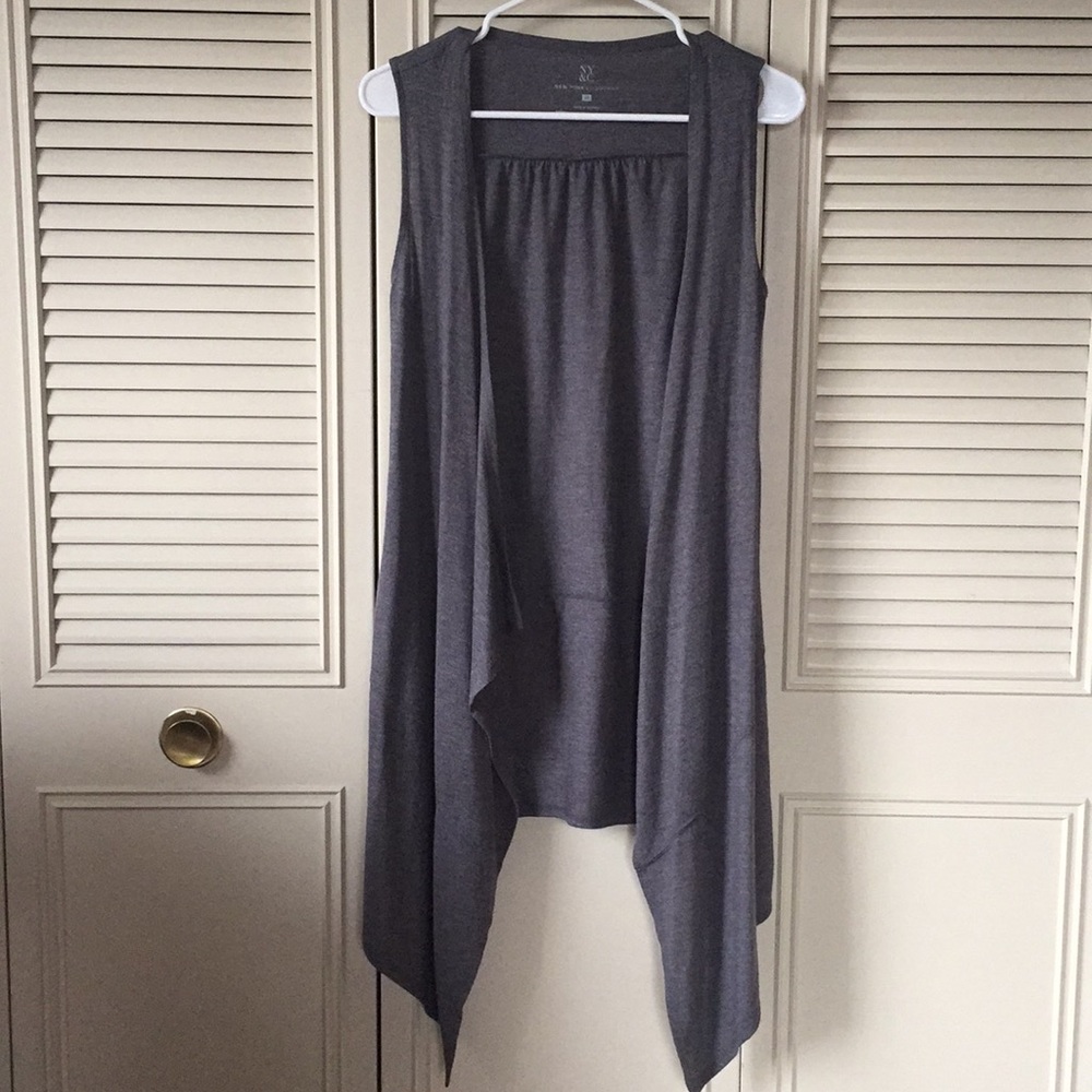 Long flowy vest charcoal/heather grey